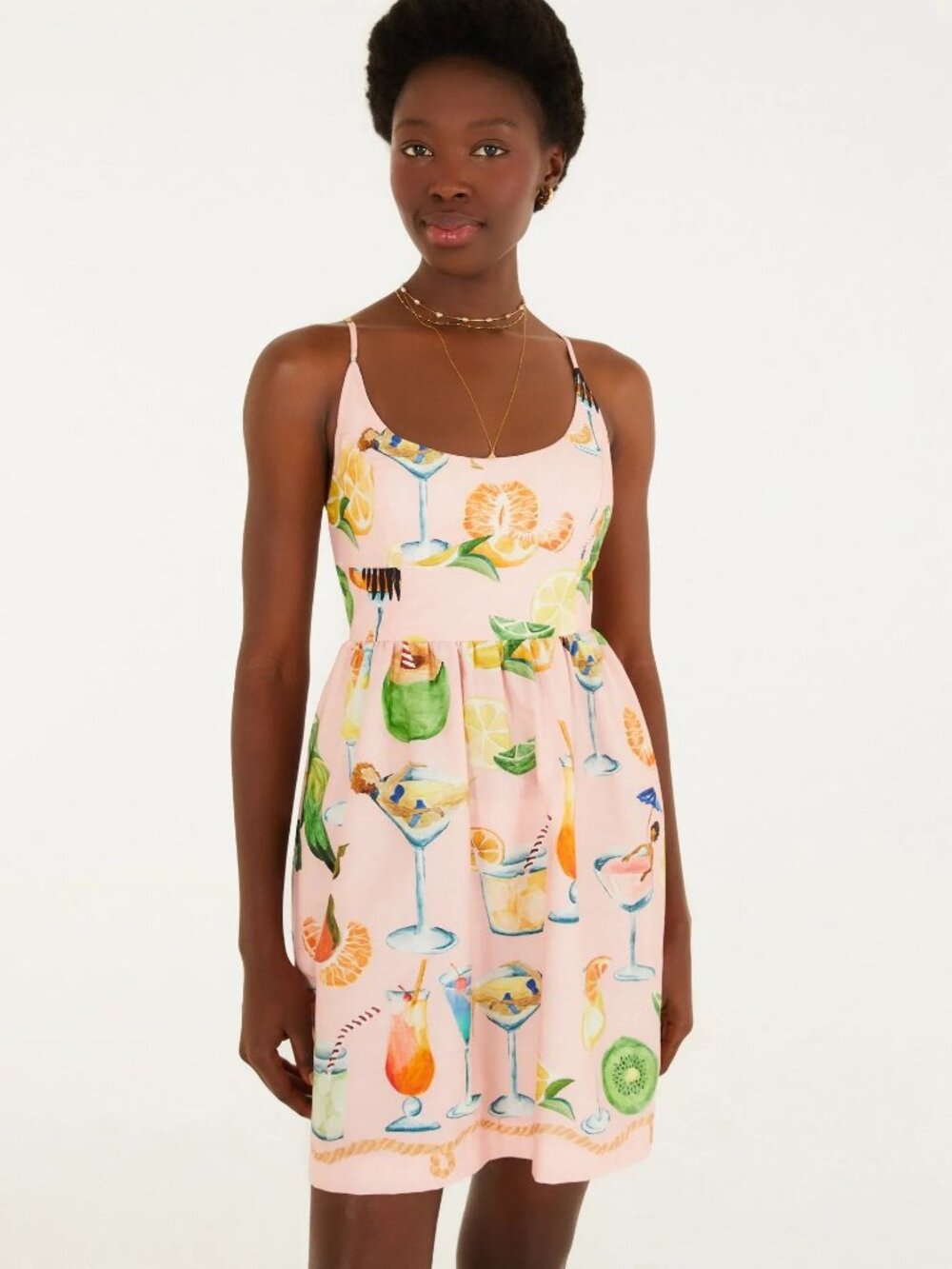 FARM Rio Brazil Tropical Cocktails Print Mini Dress | Size P (Small)